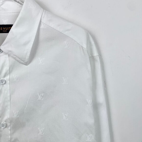 Louis Vuitton White Monogram Button-Up Shirt - Picture 3 of 8